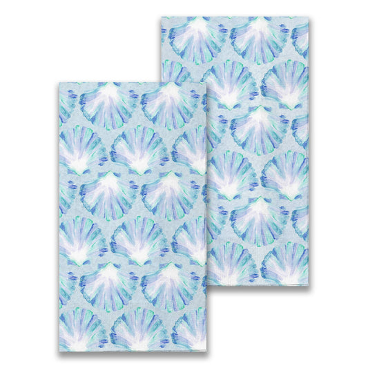 Blue Scallop Shells Guest Towel