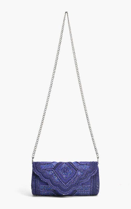 Midnight Sapphire Starlight Evening Clutch