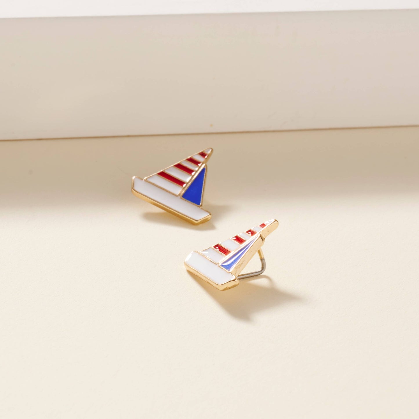 USA Flag Yacht Enamel Stud Earring