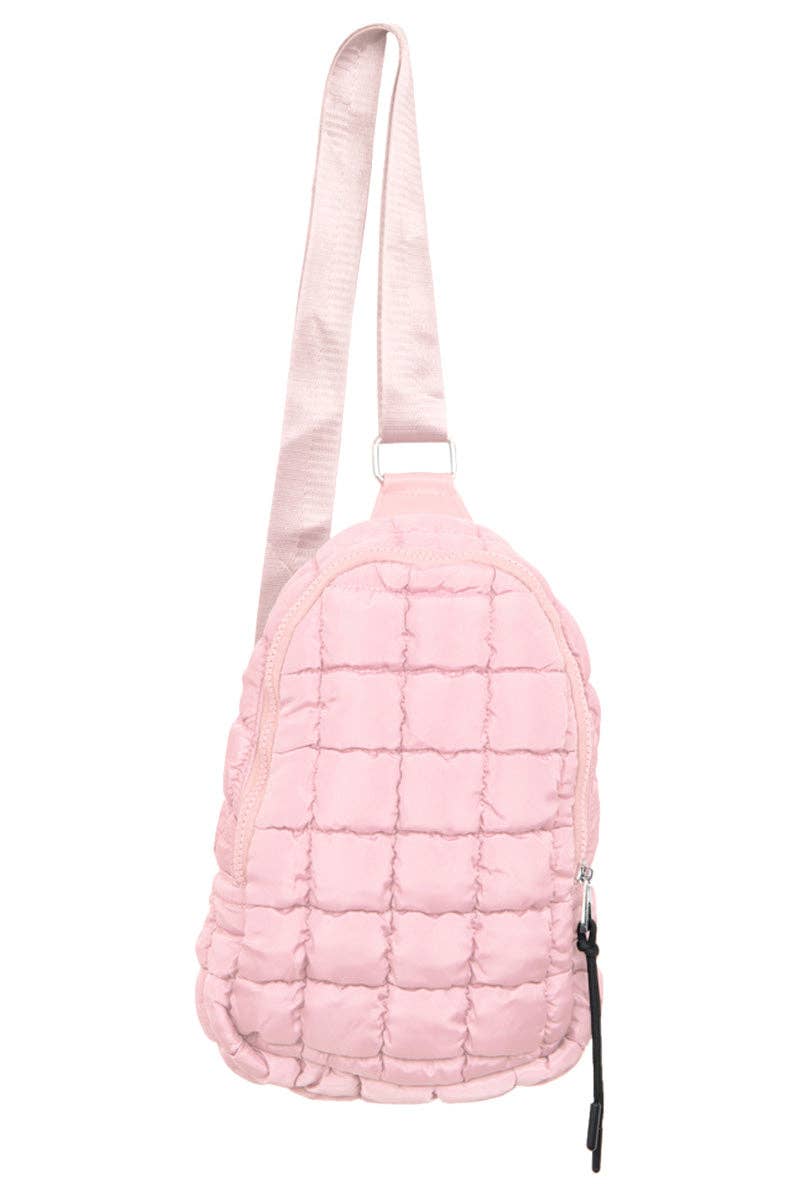 Light Pink Quilted Sling Bag