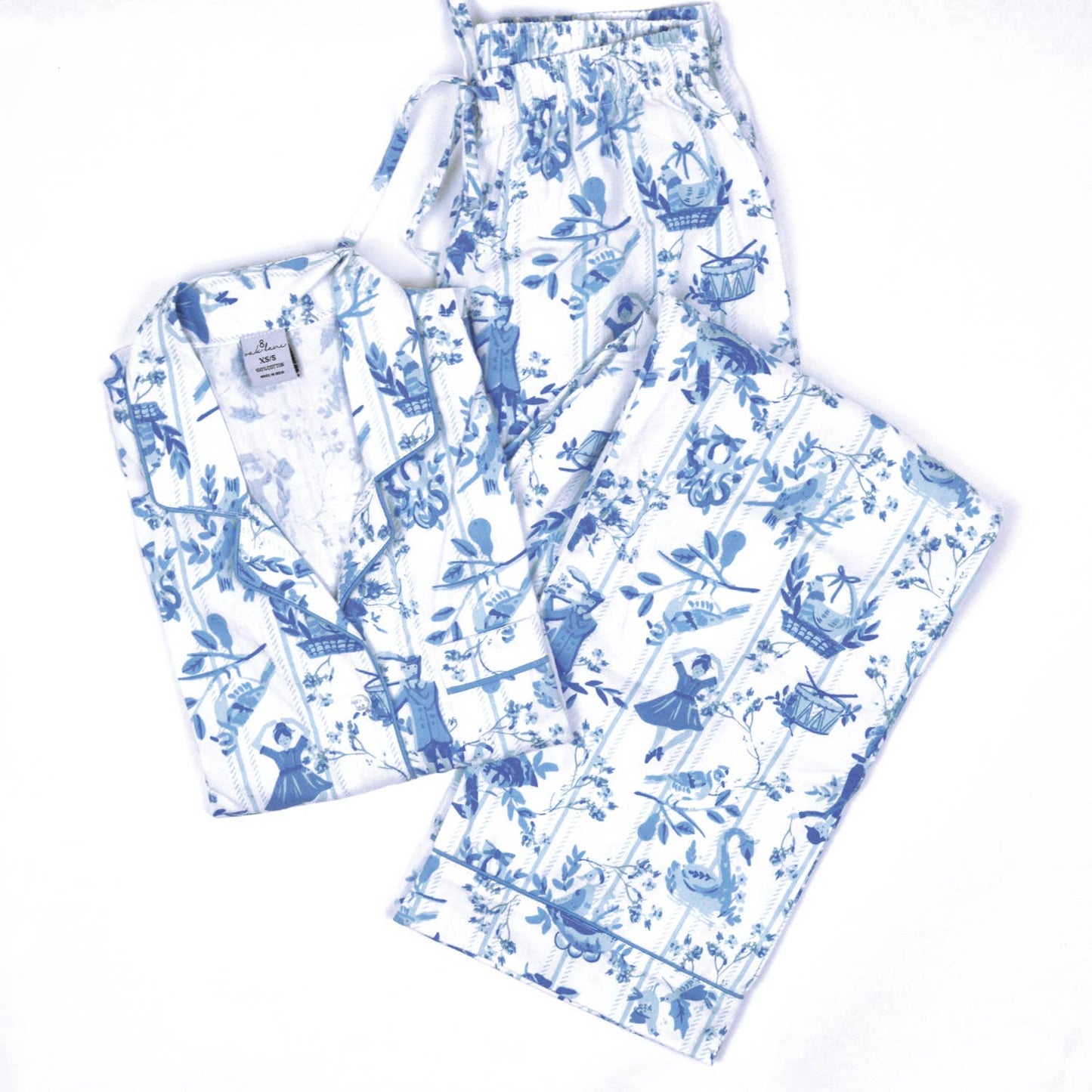 Toile Print Flannel PJ Set