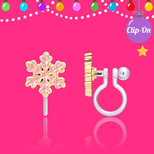 Snowflake Clip On Earrings