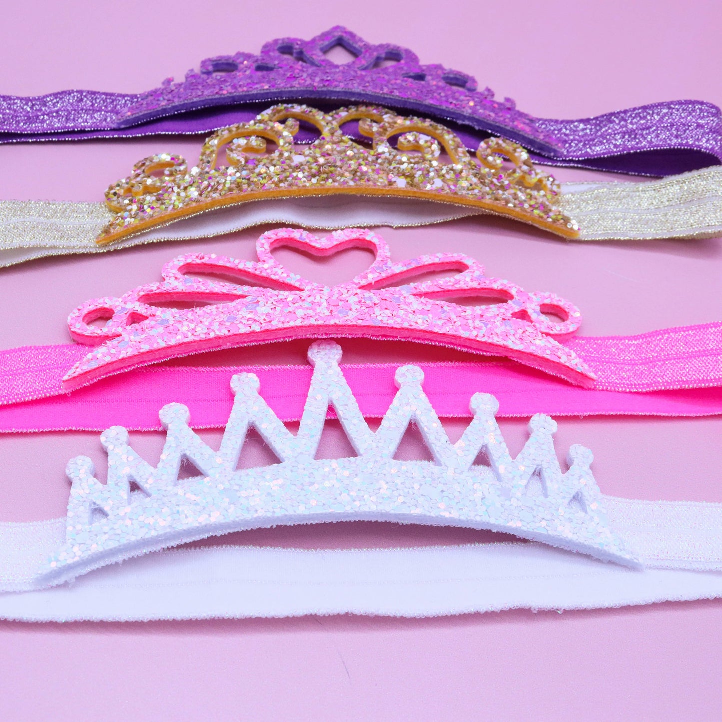 Stretch Glitter Princess Tiara Headbands