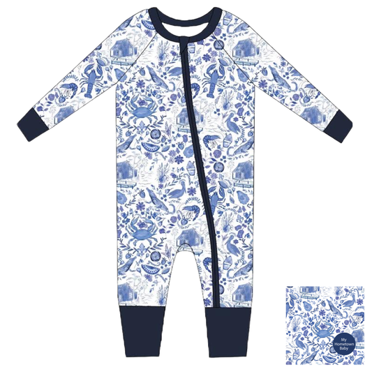 Southern Blues  PREMIUM Bamboo Zippy Convertible Pajamas