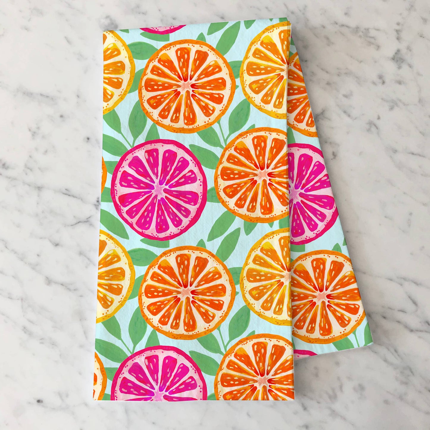 Bright Citrus Kitchen Towel | Orange Slices Tea Towel