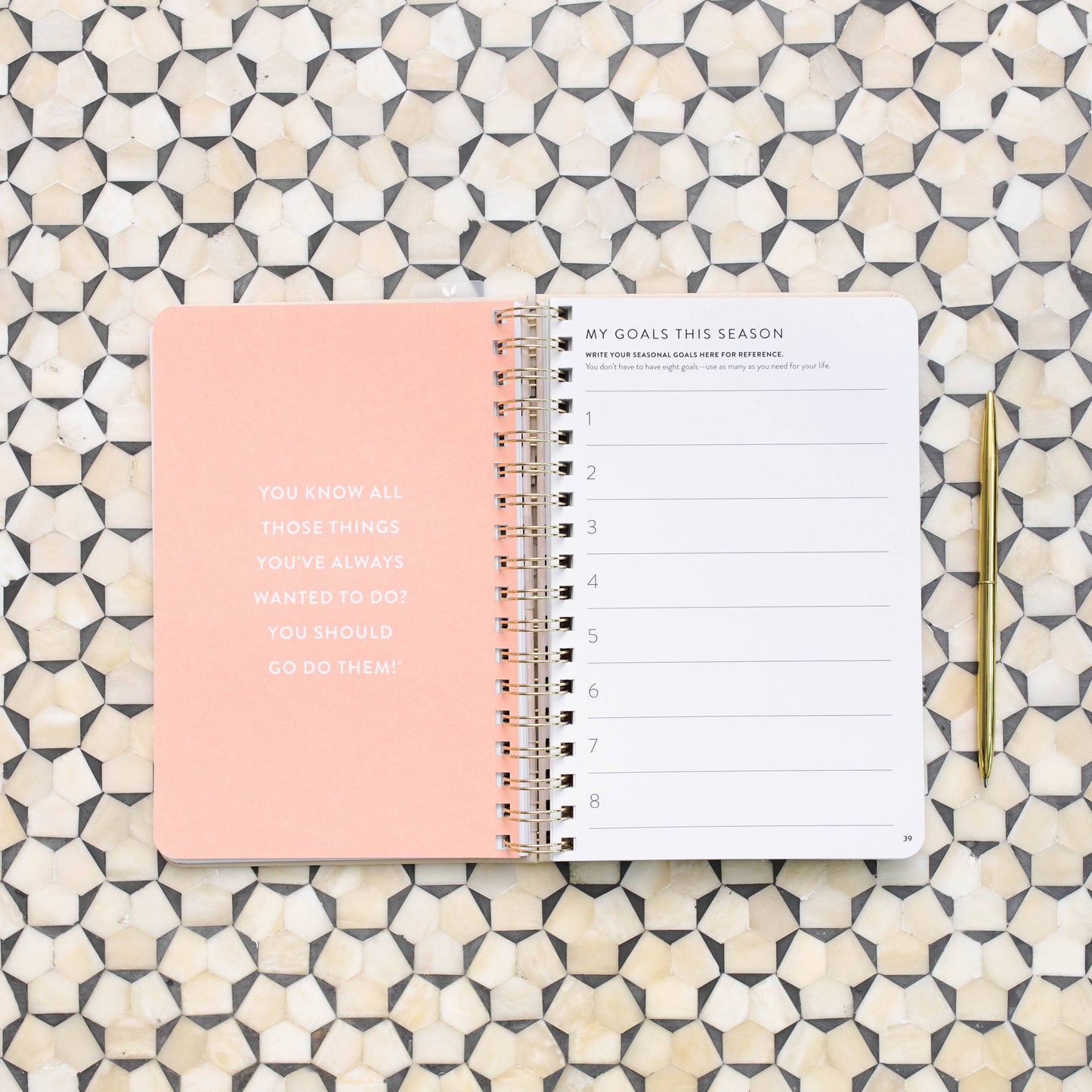 Fresh Start Daily Goal Planner | Natural Spiral | Undated