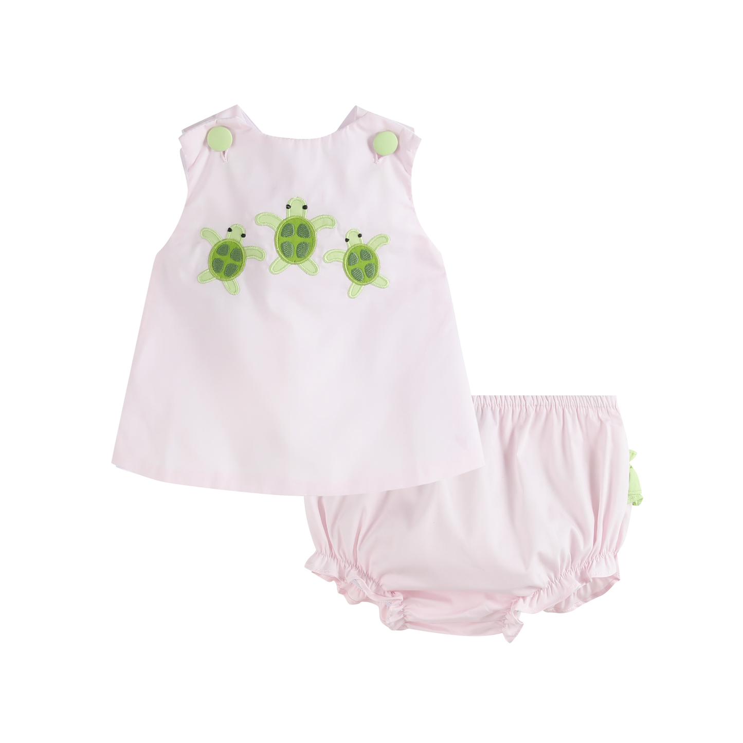 Pink Baby Turtles Crossback Top and Bloomer Set