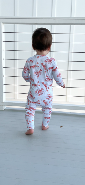 Crawfish Zipper Onesie