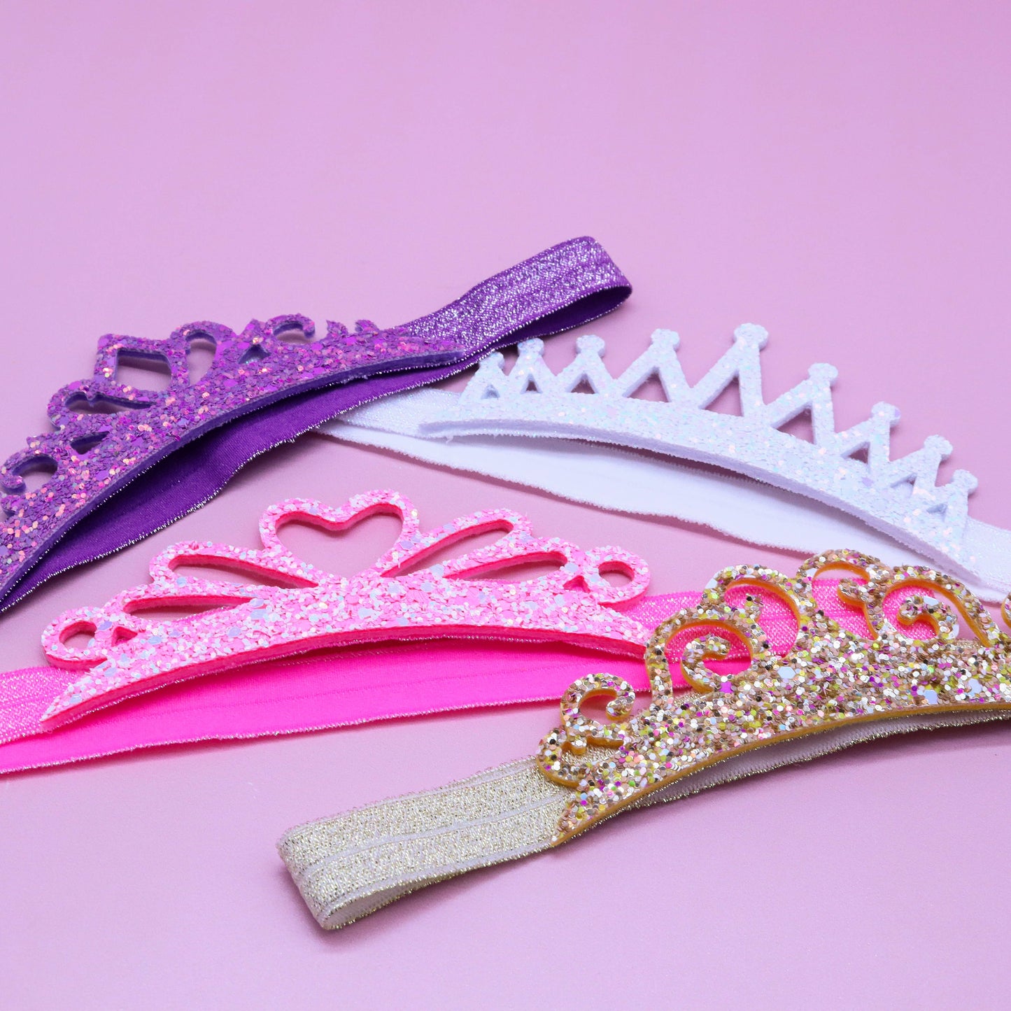 Stretch Glitter Princess Tiara Headbands