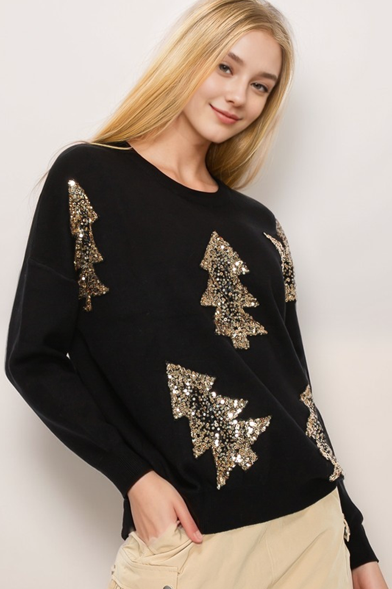 X-Mas Tree Sequins Sweater