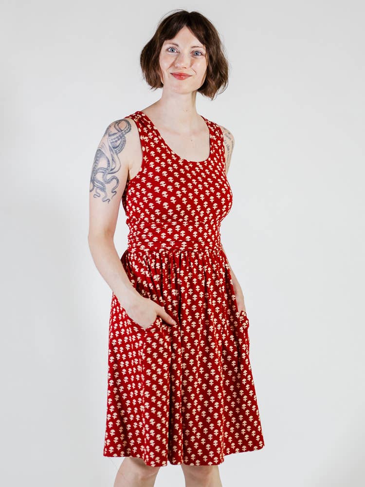 Asheville Dress Micro Floral Red