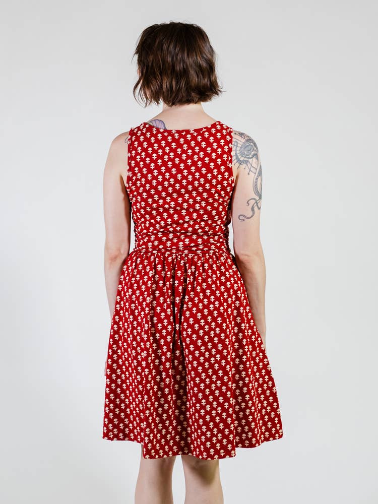 Asheville Dress Micro Floral Red