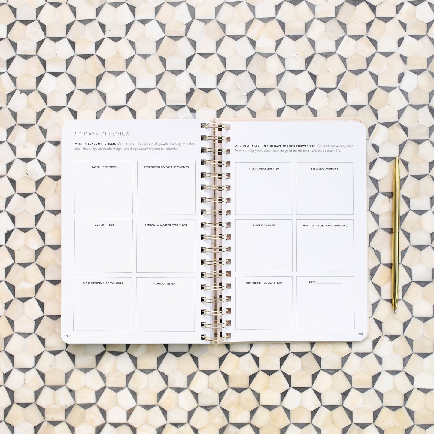 Fresh Start Daily Goal Planner | Natural Spiral | Undated