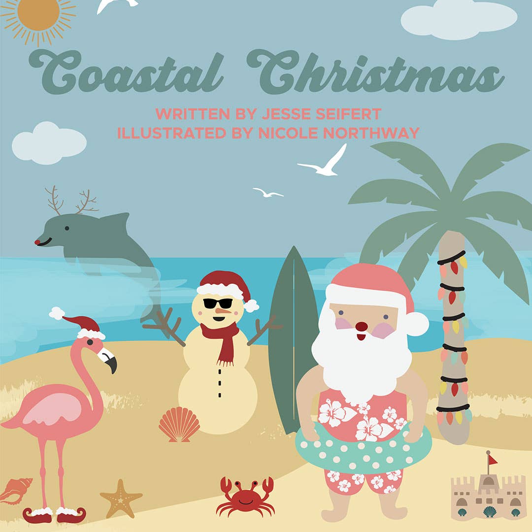 Coastal Christmas Holiday Kids Book Baby Board Book Gift