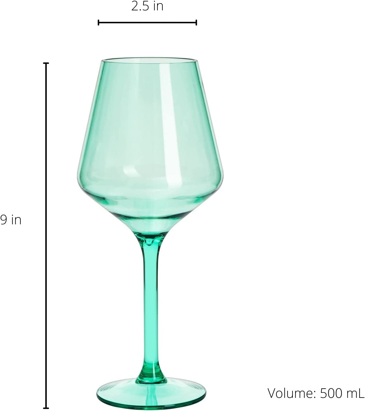 Set of 6 Unbreakable Colored Wine Glass Set