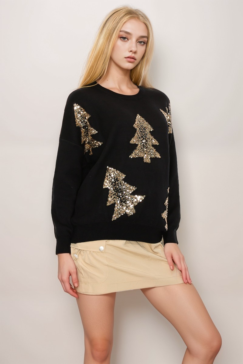 X-Mas Tree Sequins Sweater