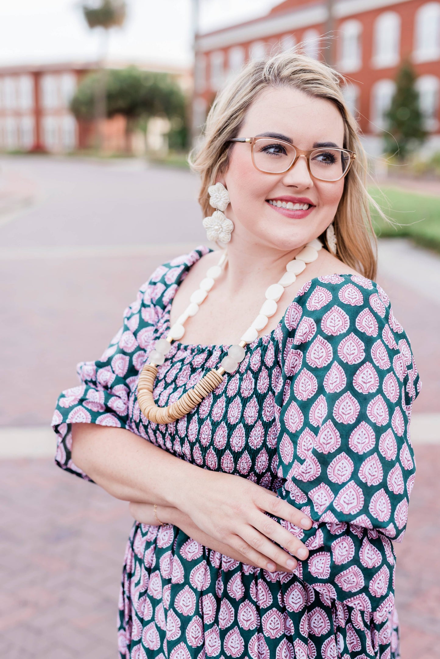 Coastal Palm Flounce Resort Dress