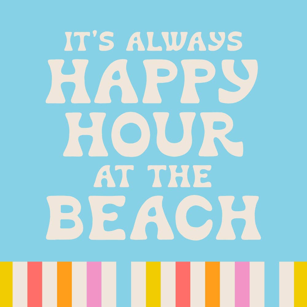 Funny Cocktail Napkins | Happy Hour At The Beach