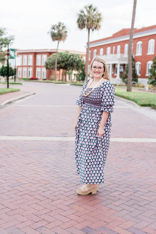 Coastal Palm Flounce Resort Dress