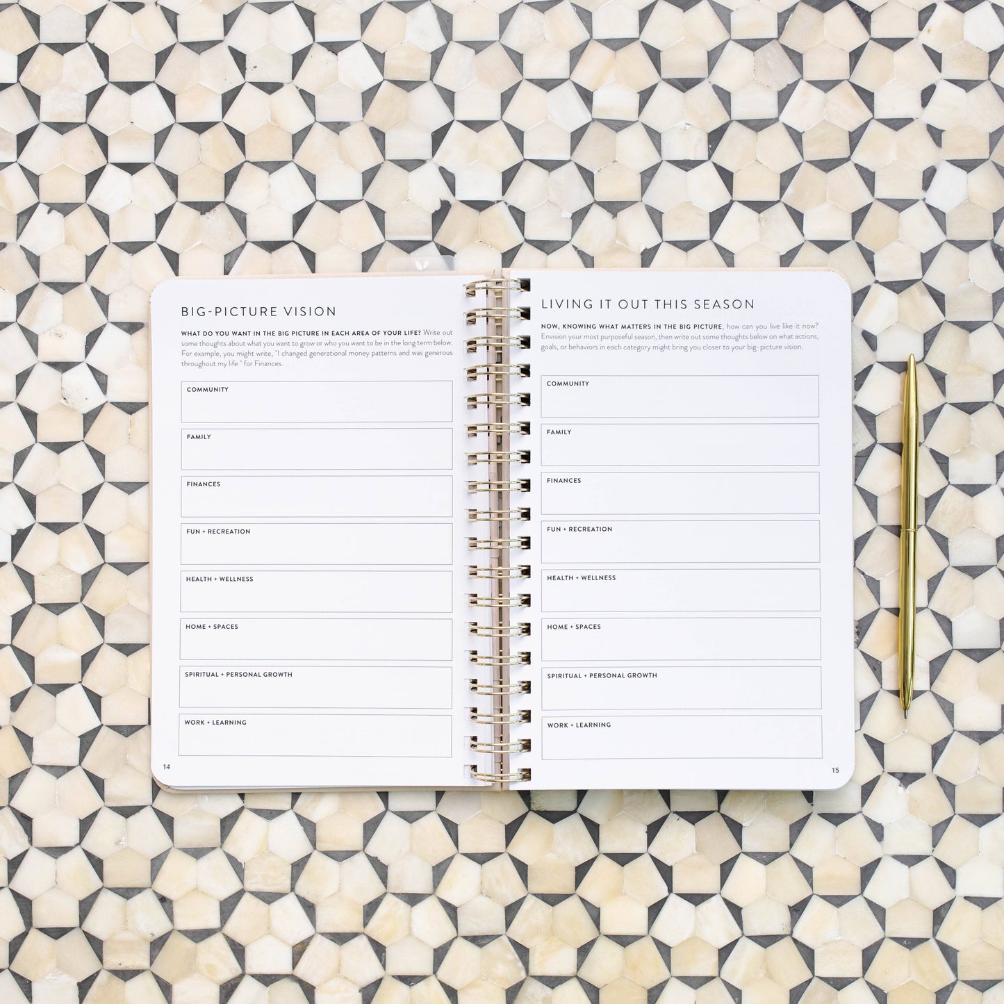 Fresh Start Daily Goal Planner | Natural Spiral | Undated