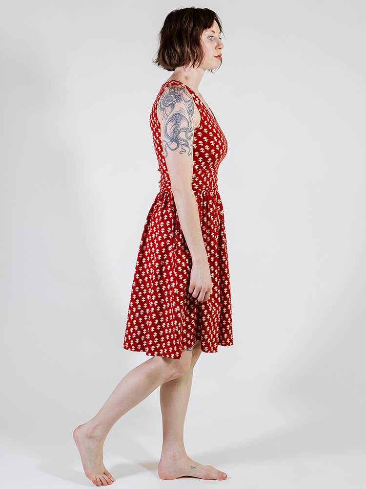 Asheville Dress Micro Floral Red