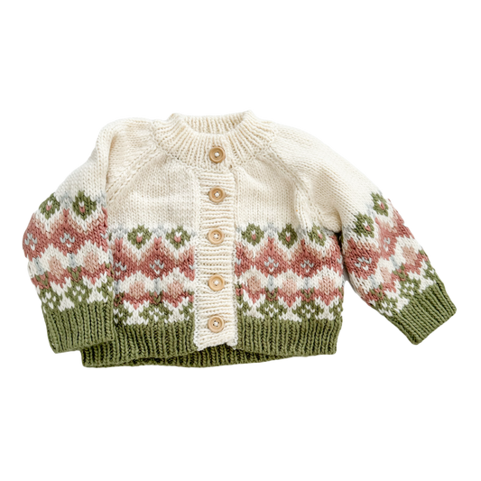 Fairisle Knit Cardigan, Pastel | Baby & Kids Sweater