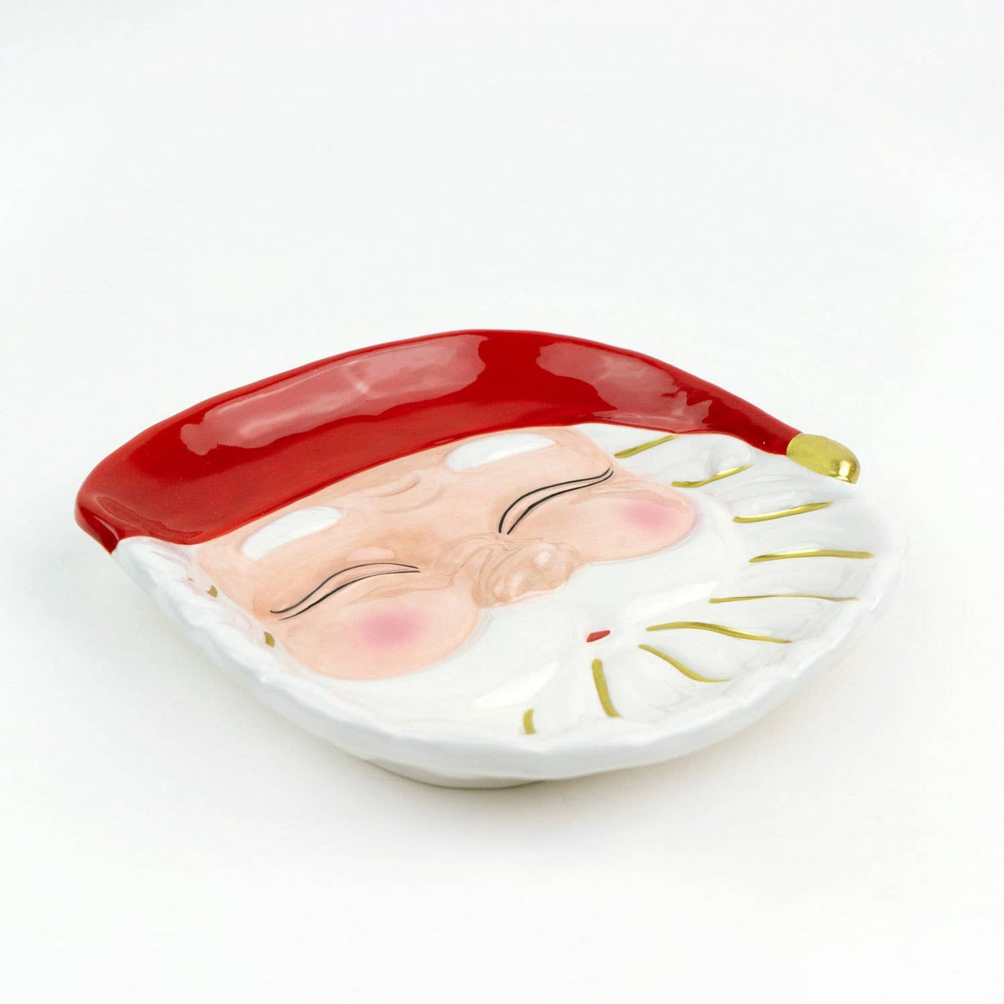 Red Santa Dessert Plate