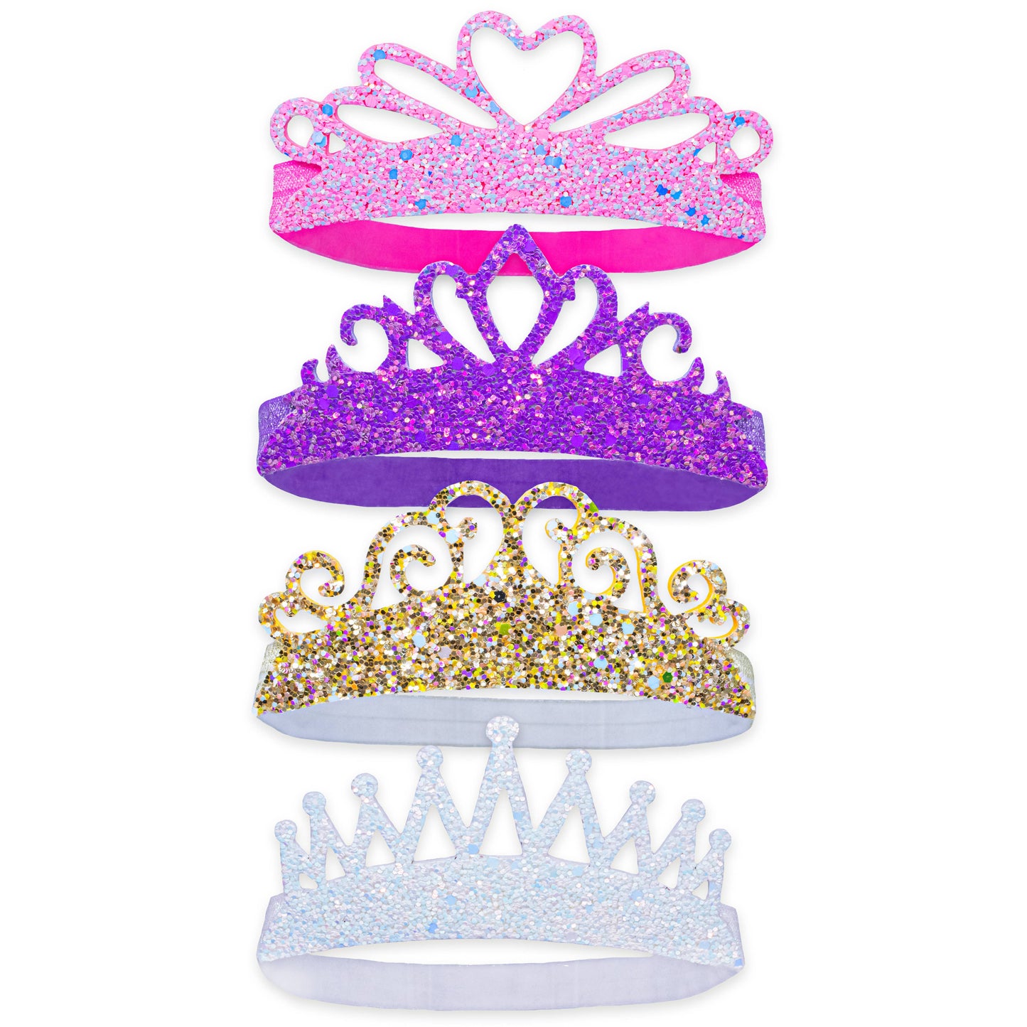 Stretch Glitter Princess Tiara Headbands