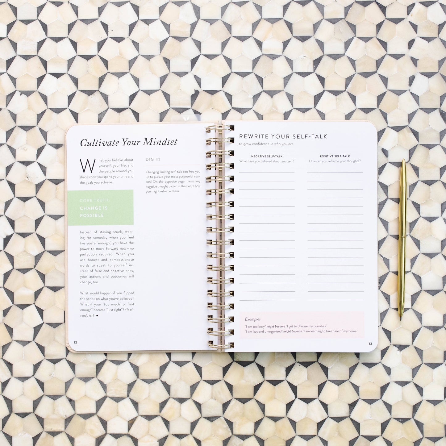 Fresh Start Daily Goal Planner | Natural Spiral | Undated