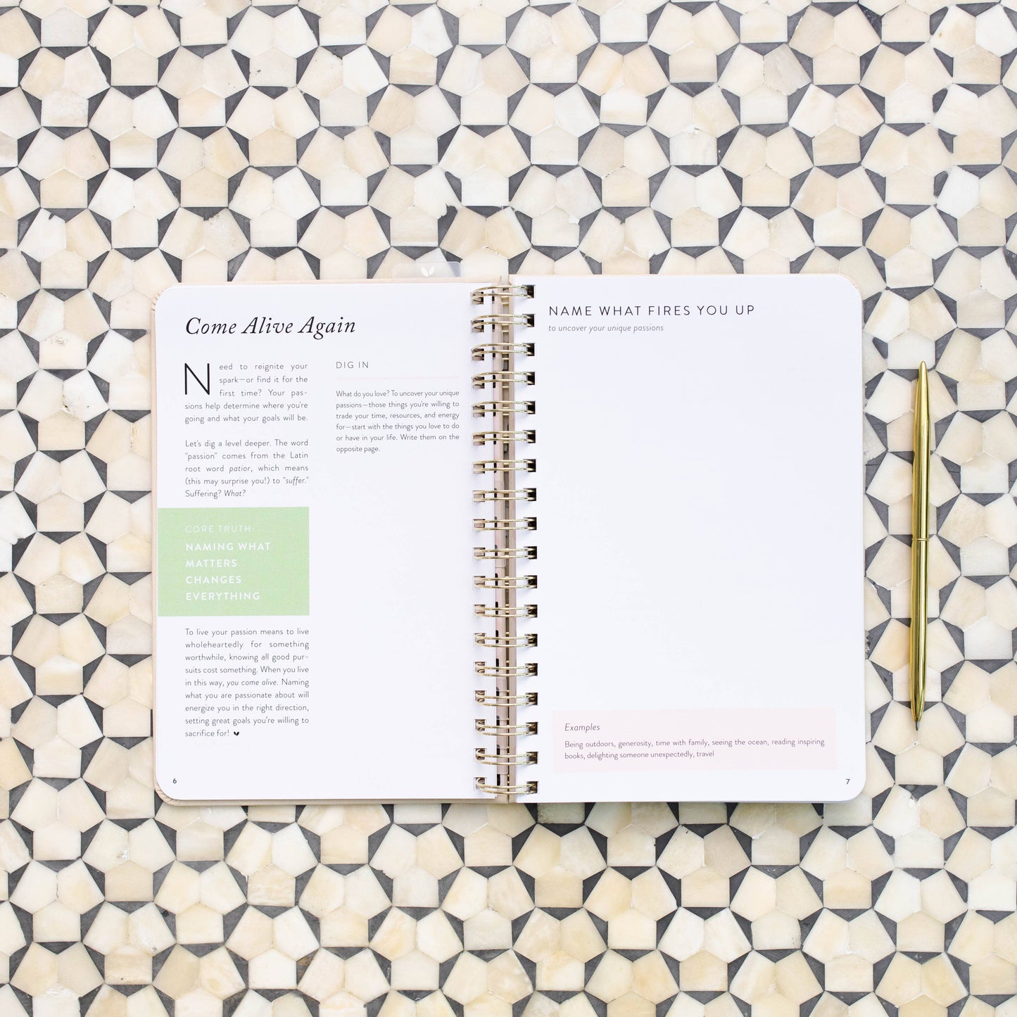 Fresh Start Daily Goal Planner | Natural Spiral | Undated