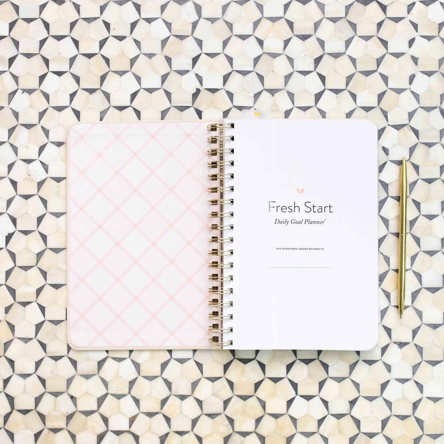 Fresh Start Daily Goal Planner | Natural Spiral | Undated