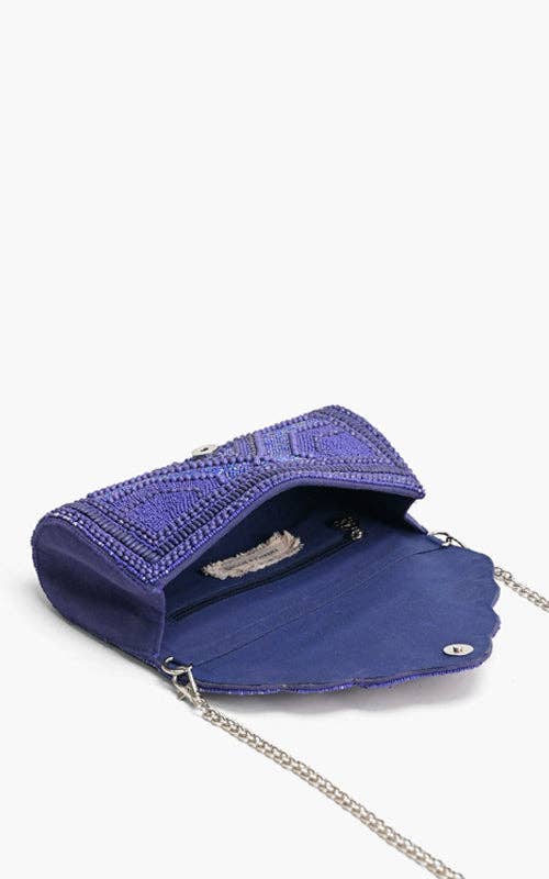 Midnight Sapphire Starlight Evening Clutch