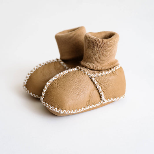 Baby cozy booties | tan