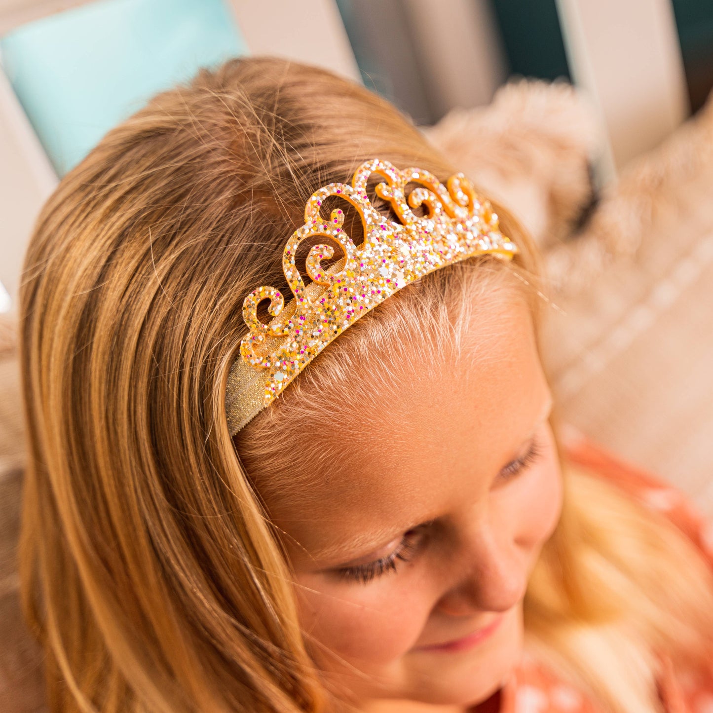 Stretch Glitter Princess Tiara Headbands