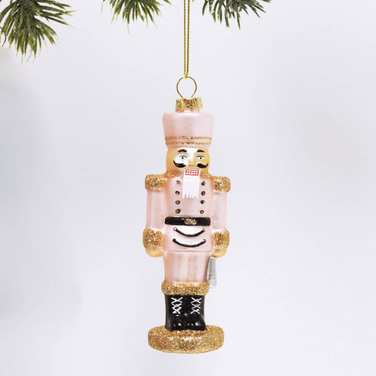 Pink Nutcracker Boxed Glass Ornament