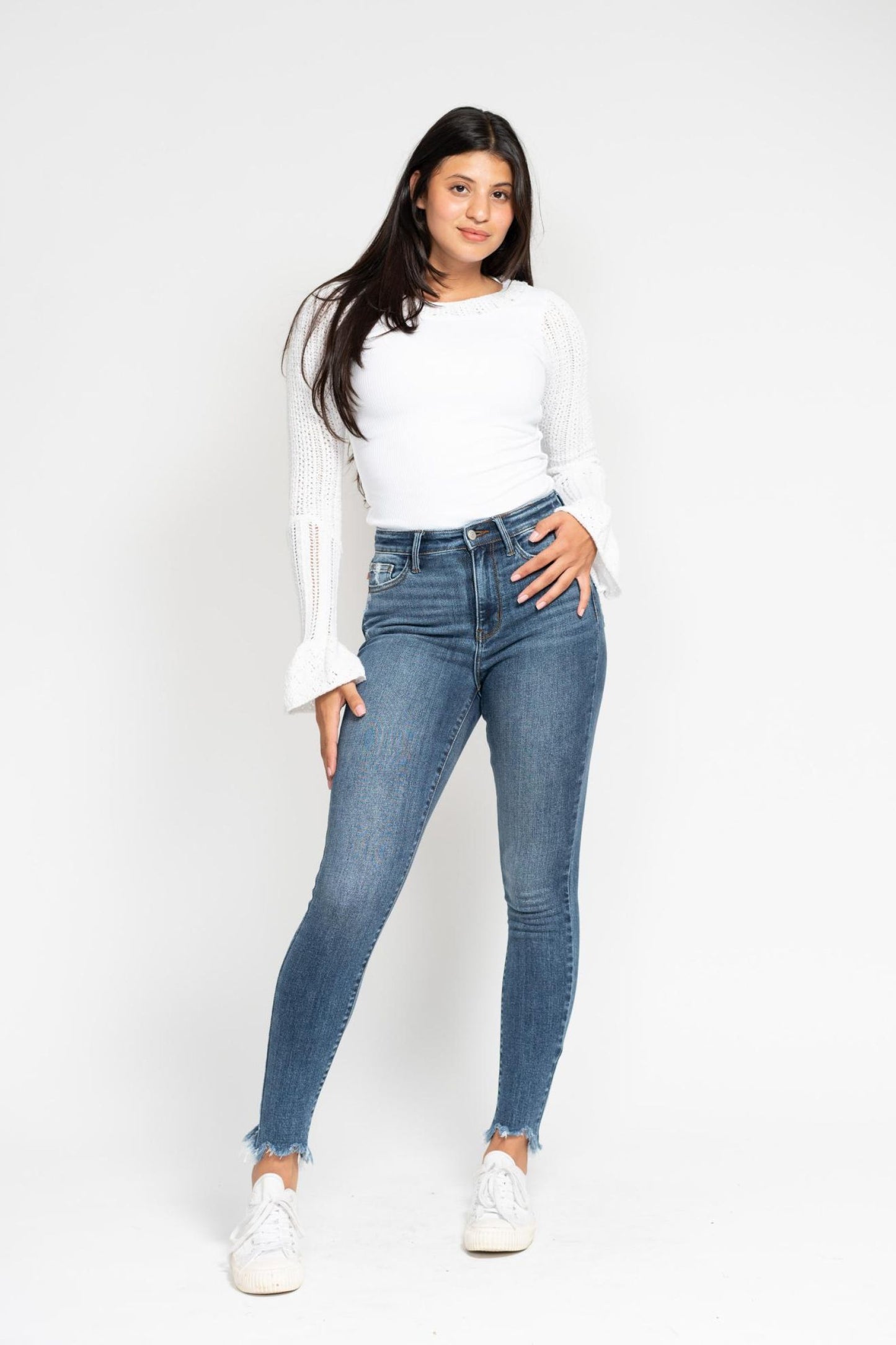 Judy Blue High Waist Skinny w/ Destroyed Bottom