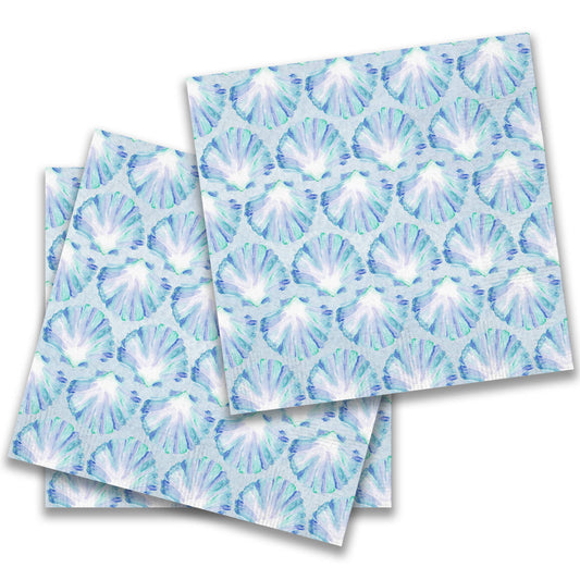 Blue Scallop Shells Cocktail Napkin