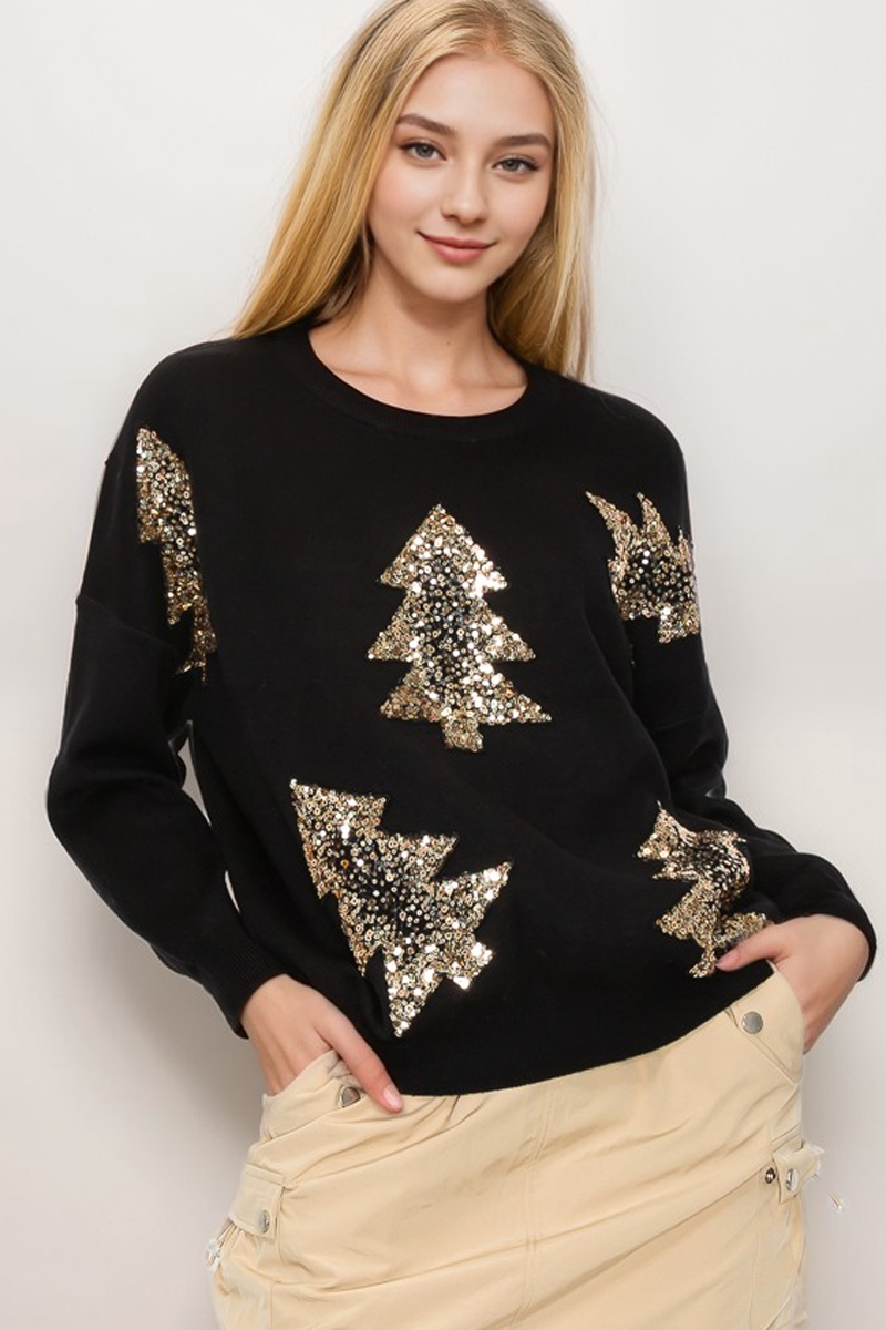 X-Mas Tree Sequins Sweater