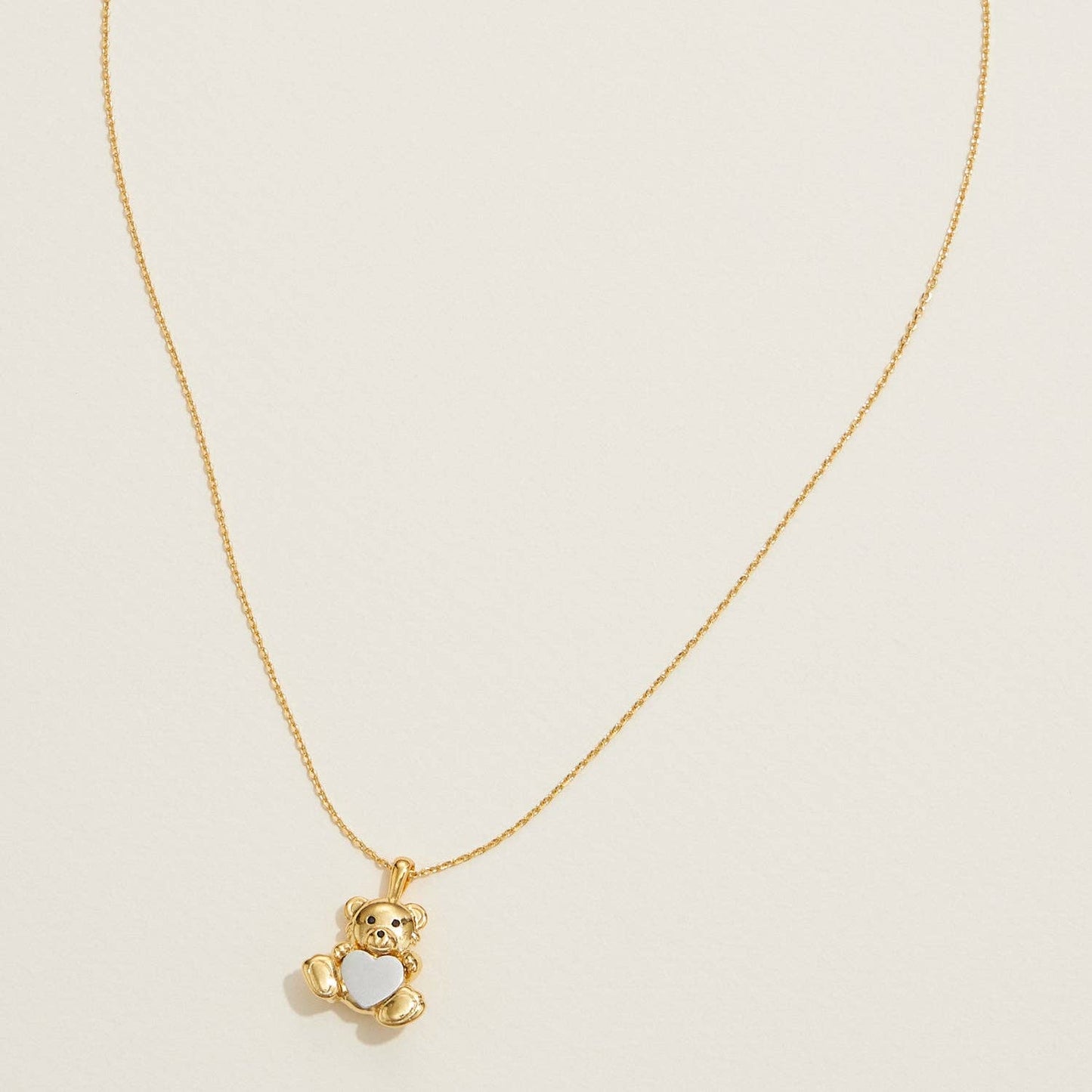 Gold Dipped Petite Bear Pendant Necklace