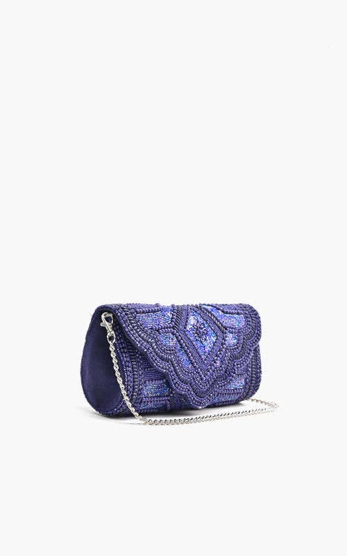 Midnight Sapphire Starlight Evening Clutch