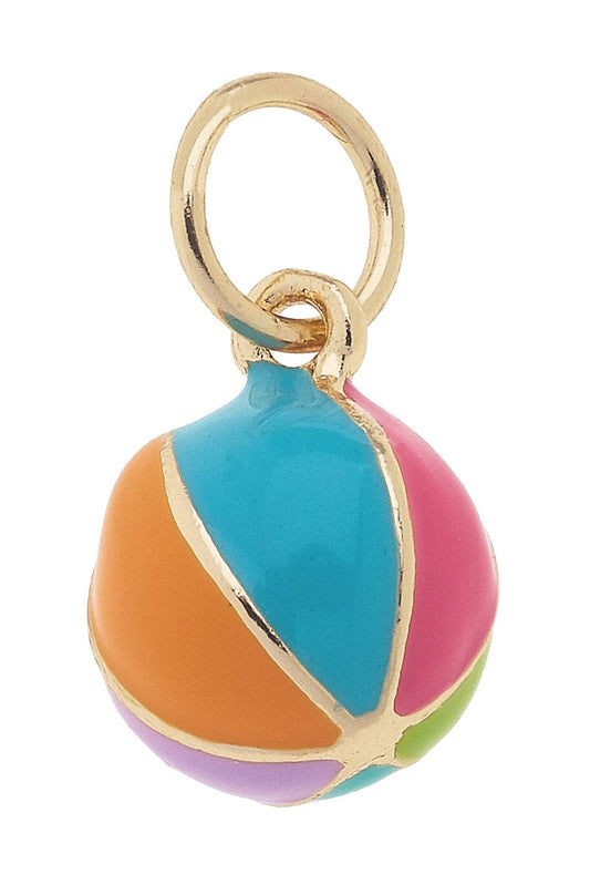 3-D Beach Ball Charm in Rainbow Multi