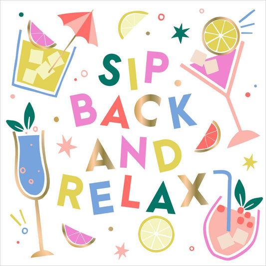 Funny Cocktail Napkins | Sip Back and Relax