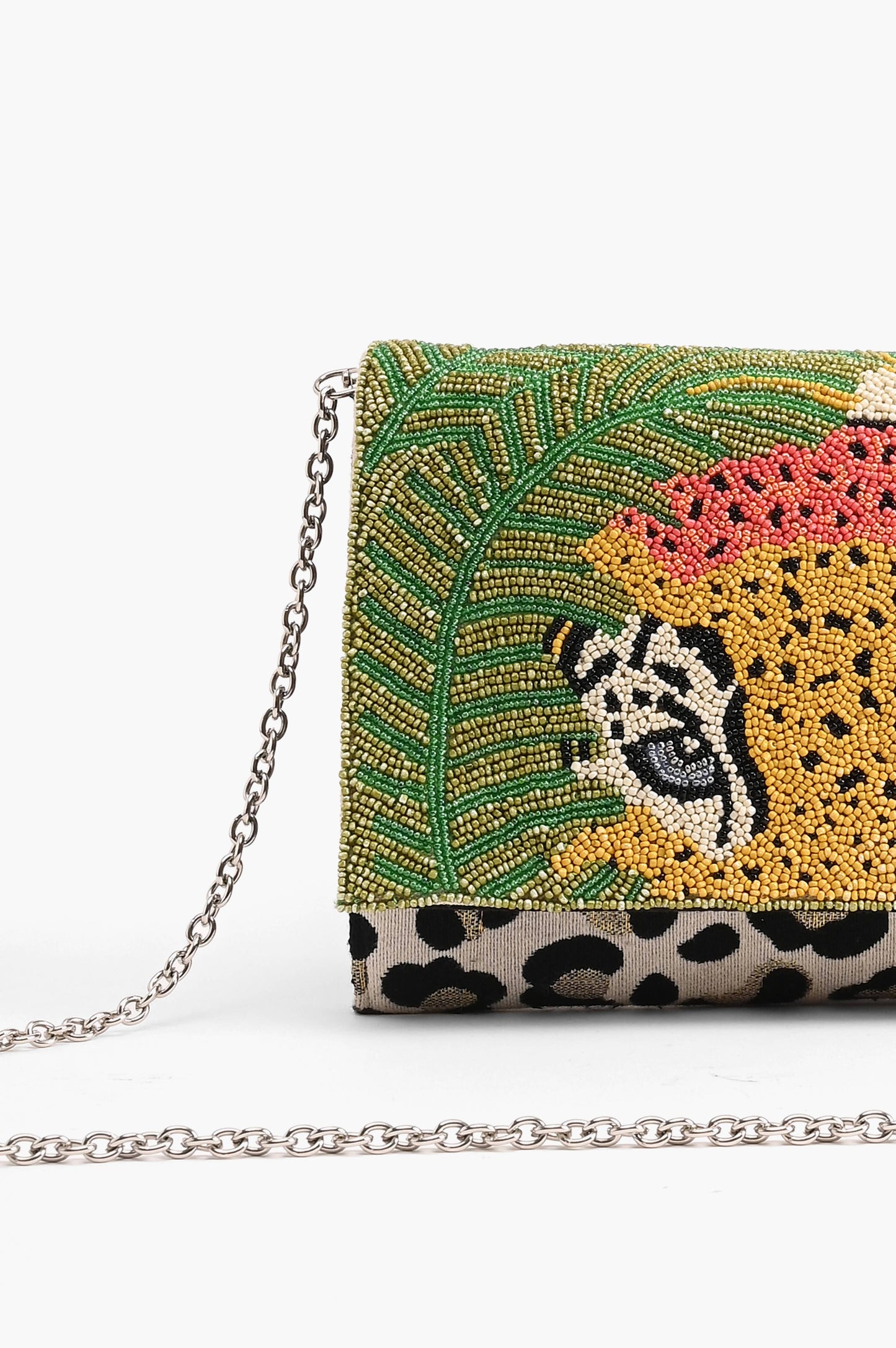 Forestry Leopard Embellished Clutch