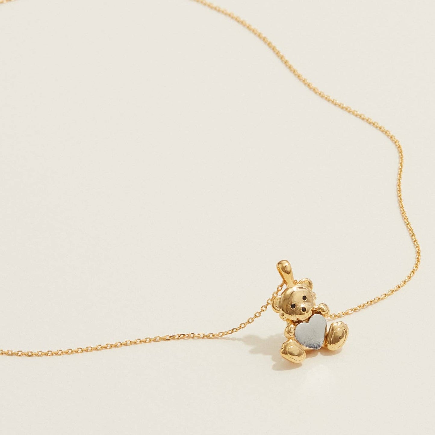 Gold Dipped Petite Bear Pendant Necklace