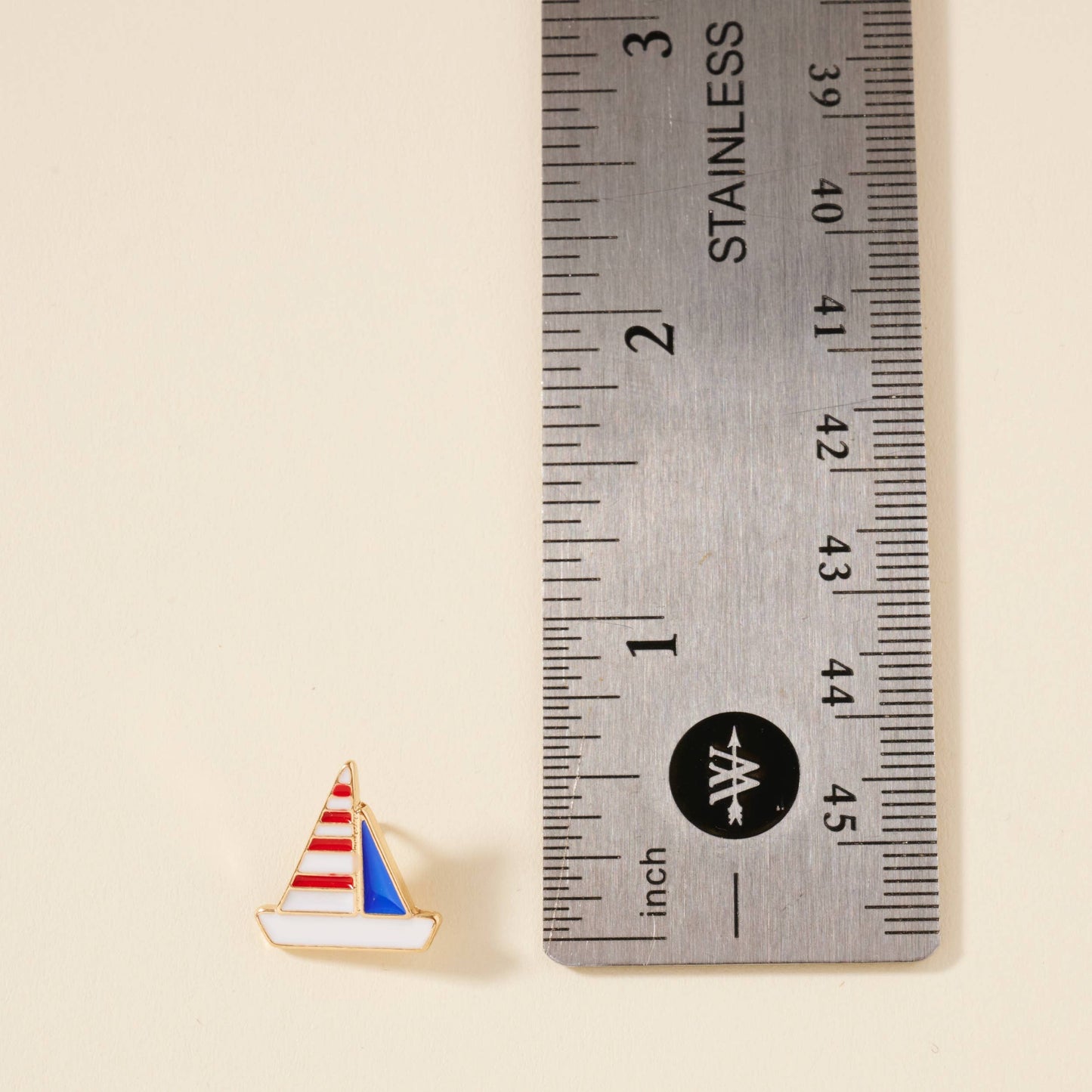 USA Flag Yacht Enamel Stud Earring