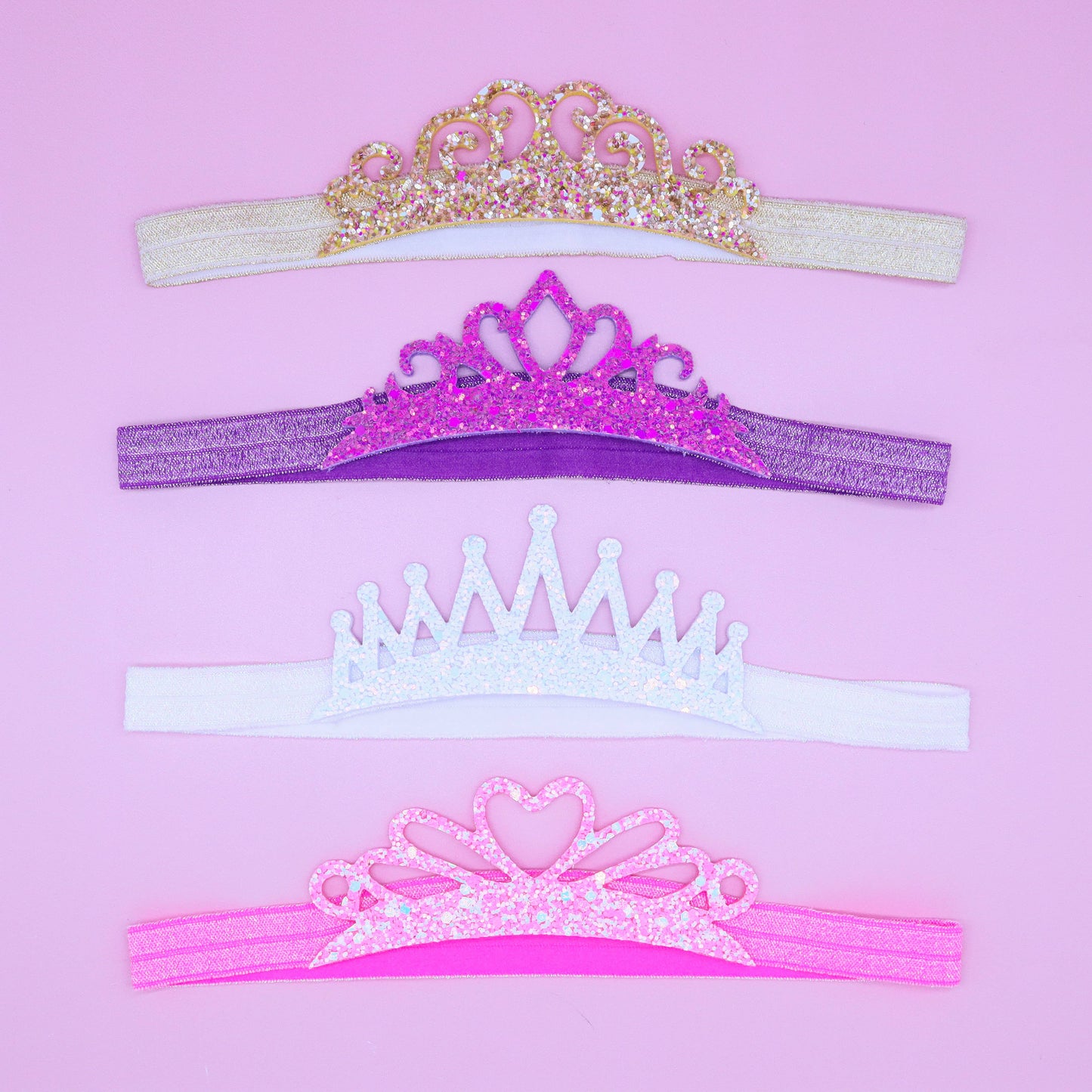 Stretch Glitter Princess Tiara Headbands