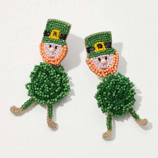 Irish Beard Man Post Earrings for Saint Patrick's Day