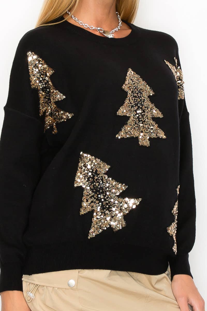 X-Mas Tree Sequins Sweater