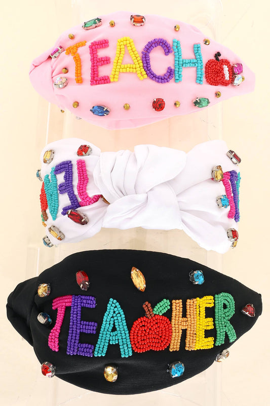 Teacher Appreciation Jeweled Knotted Headband