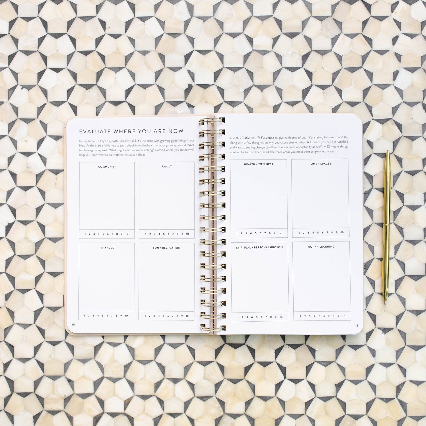 Fresh Start Daily Goal Planner | Natural Spiral | Undated